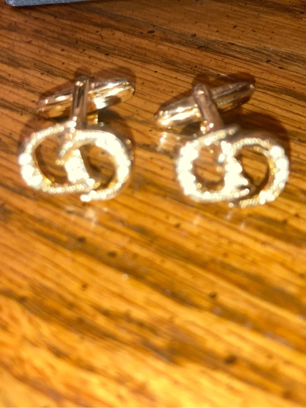 Christian Diof Cuff Links w/ Crystal CD logo Vintage in Original Box